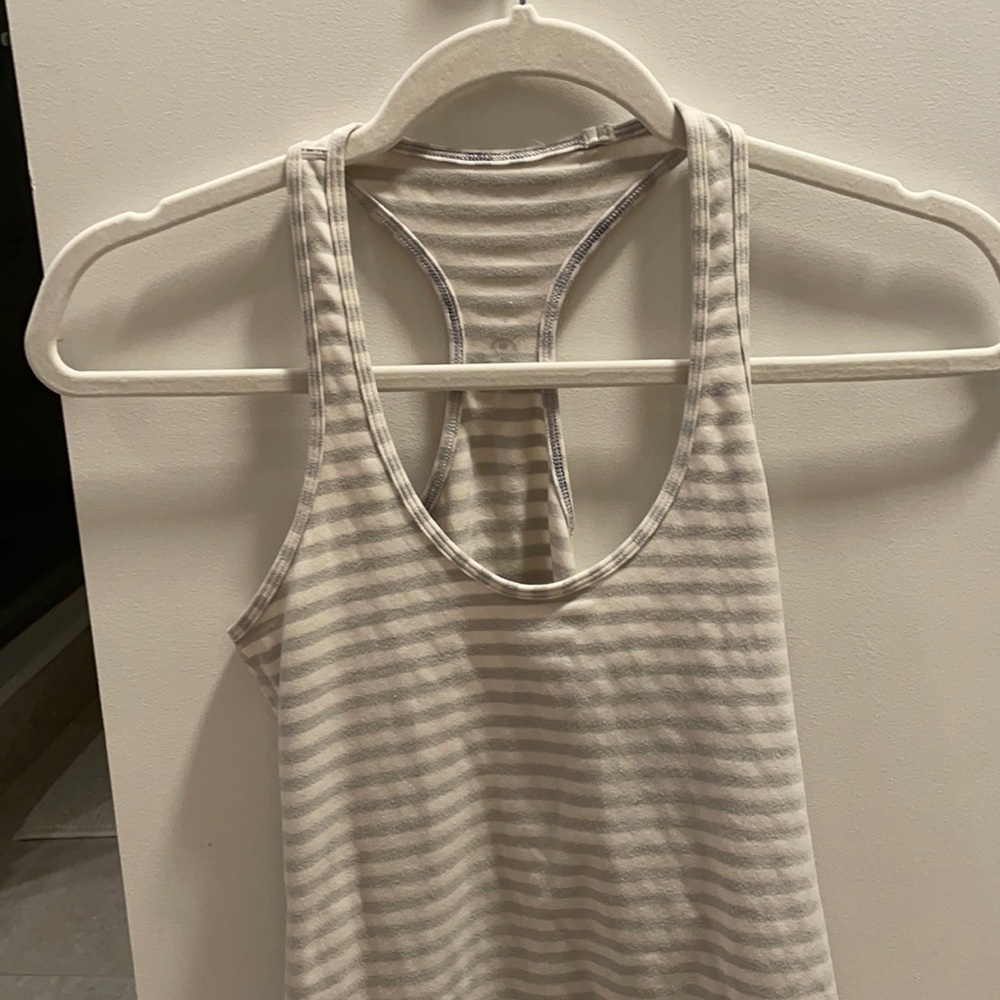 Striped tank top — grey + white
